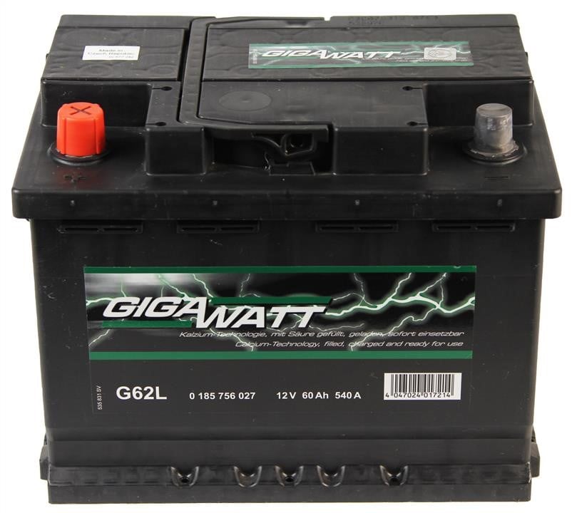 Батарея аккумуляторная Gigawatt 12В 60Ач 540А(EN) L+ Gigawatt 0185756027