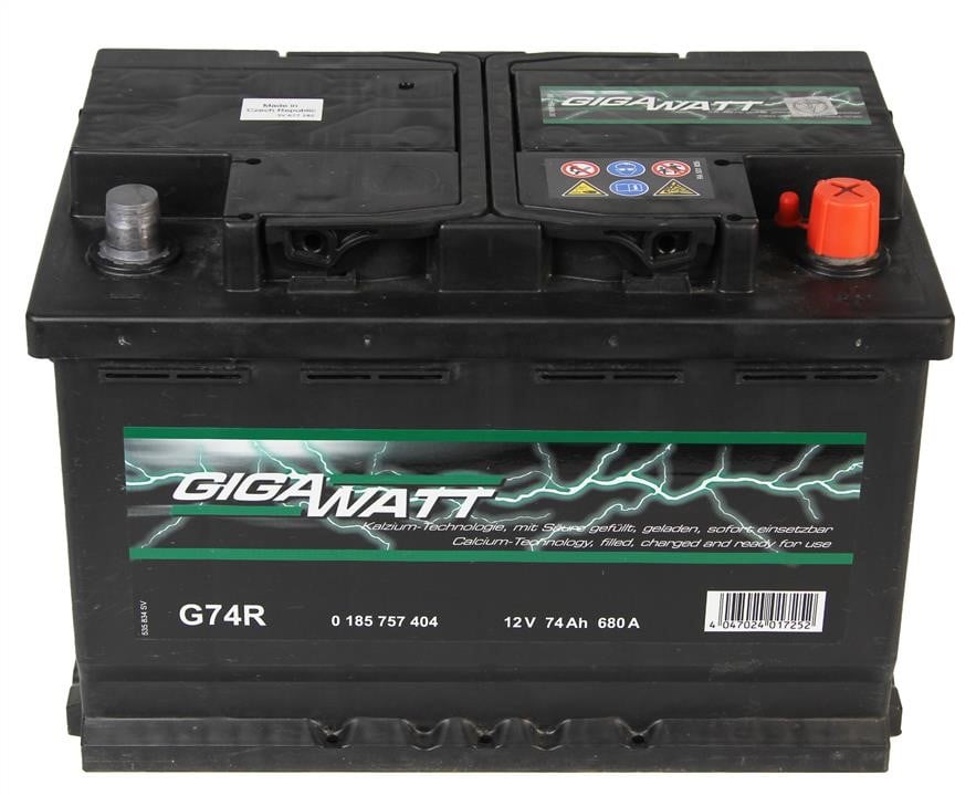 Gigawatt 0 185 757 404 Акумулятор Gigawatt 12В 74Ач 680А(EN) R+ 0185757404: Купити в Україні - Добра ціна на EXIST.UA!