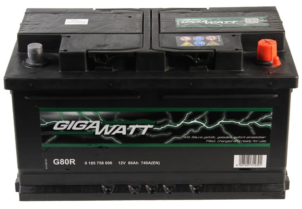 Gigawatt 0 185 758 006 Акумулятор Gigawatt 12В 80Ач 740А(EN) R+ 0185758006: Приваблива ціна - Купити в Україні на EXIST.UA!