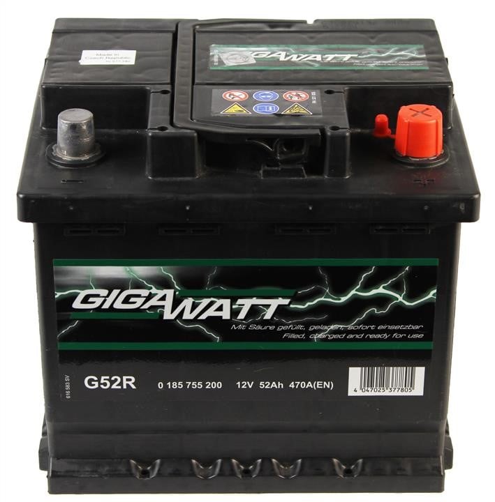 Батарея аккумуляторная Gigawatt 12В 52Ач 470А(EN) R+ Gigawatt 0185755200
