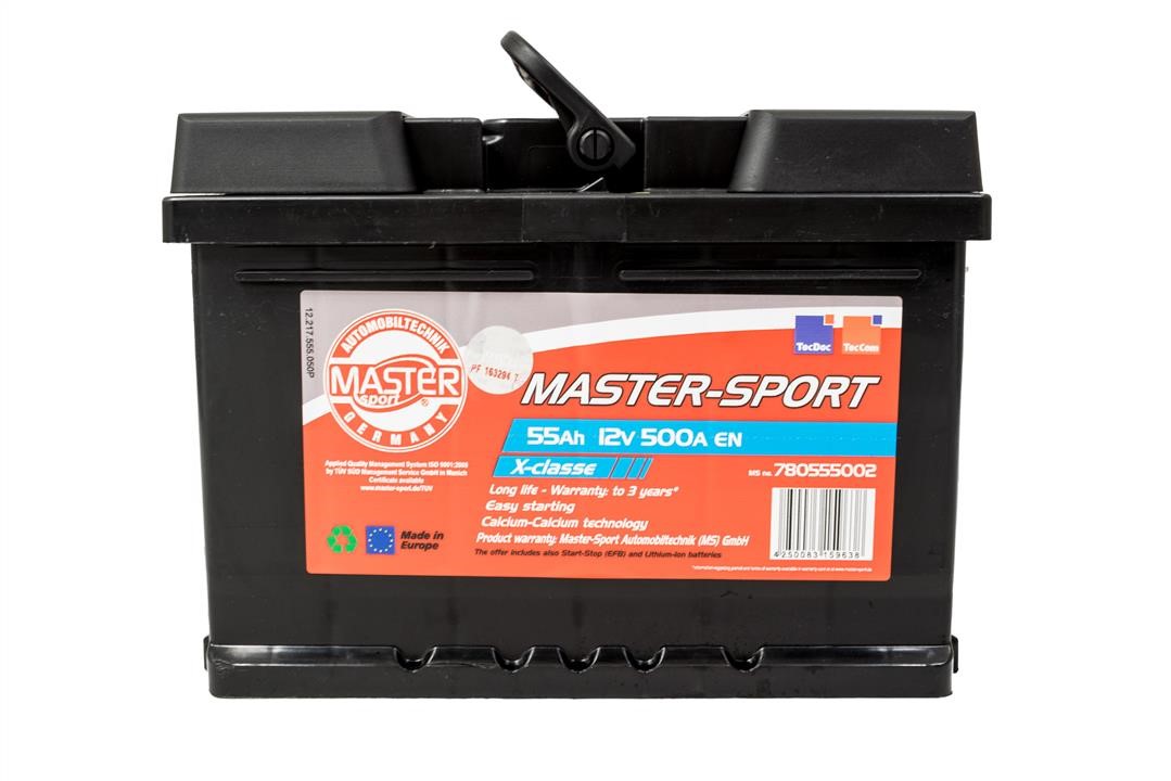 Акумулятор Master-sport 12В 55Ач 500А(EN) L+ Master-sport 780555002