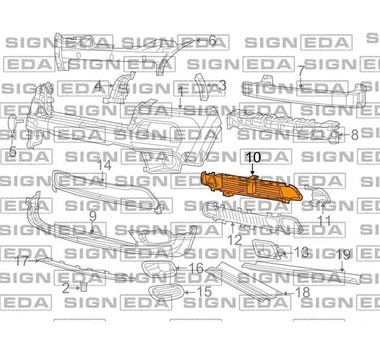 Патрубок на воздушный фильтр Джип: PCR99045GA Signeda Патрубок воздушного фильтра, воздухозаборник
