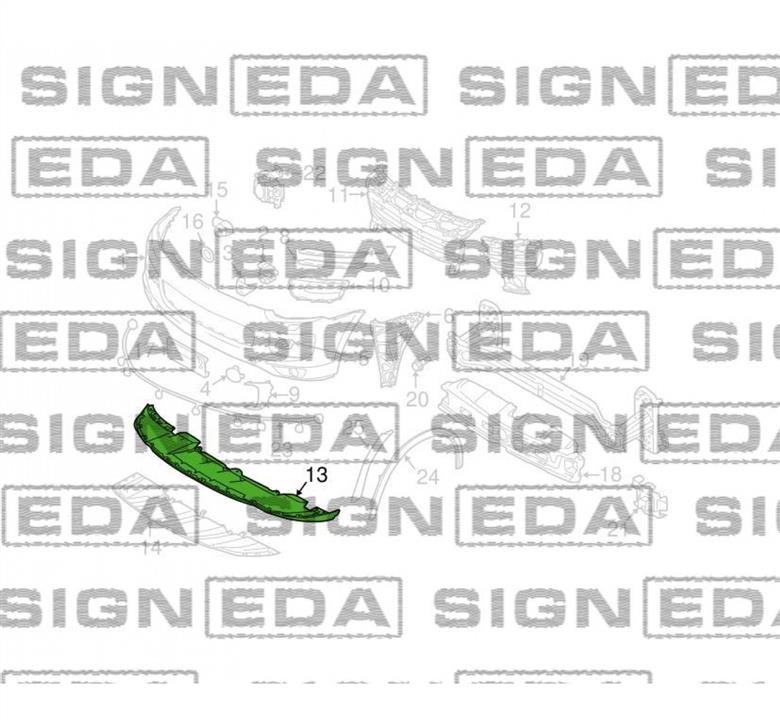 Спойлер бампера Signeda PPH05002VA