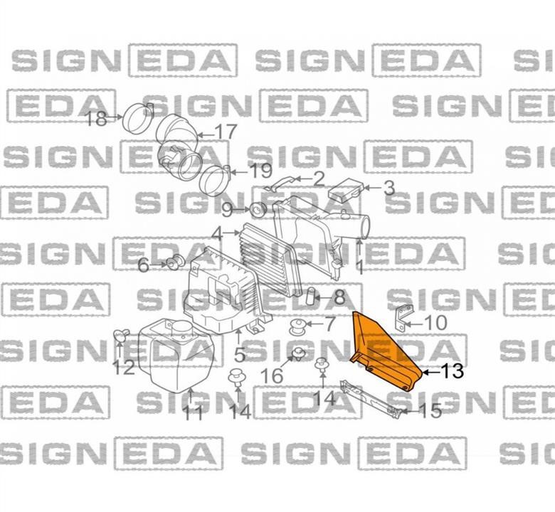 PSB99010A Signeda Патрубок воздушного фильтра, воздухозаборник