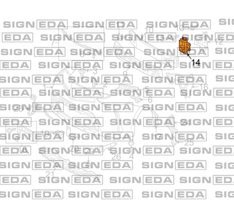 PTY43486D Signeda Кронштейн бампера