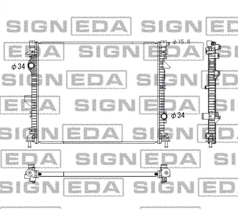 Радиатор охлаждения Форд США: RA13554Q Signeda Радиатор охлаждения двигателя