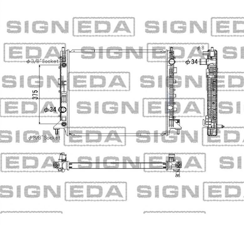RA13598Q Signeda Радиатор охлаждения двигателя