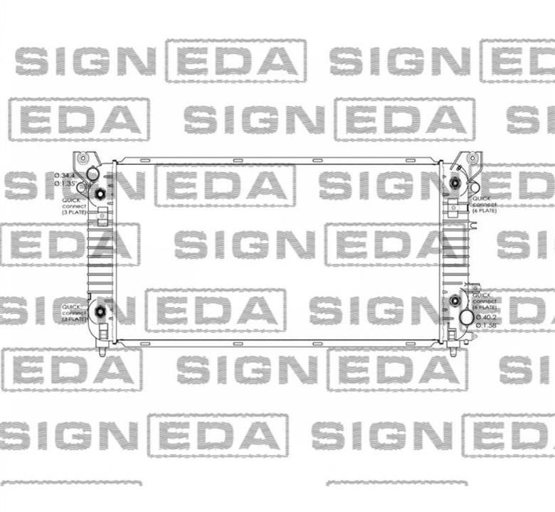 Радіатор охолодження двигуна ЖМС: RA60150 Signeda Радіатор охолодження двигуна