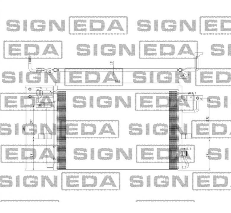 Радиатор кондиционера Форд США: RC3911 Signeda Радиатор кондиционера (Конденсатор)