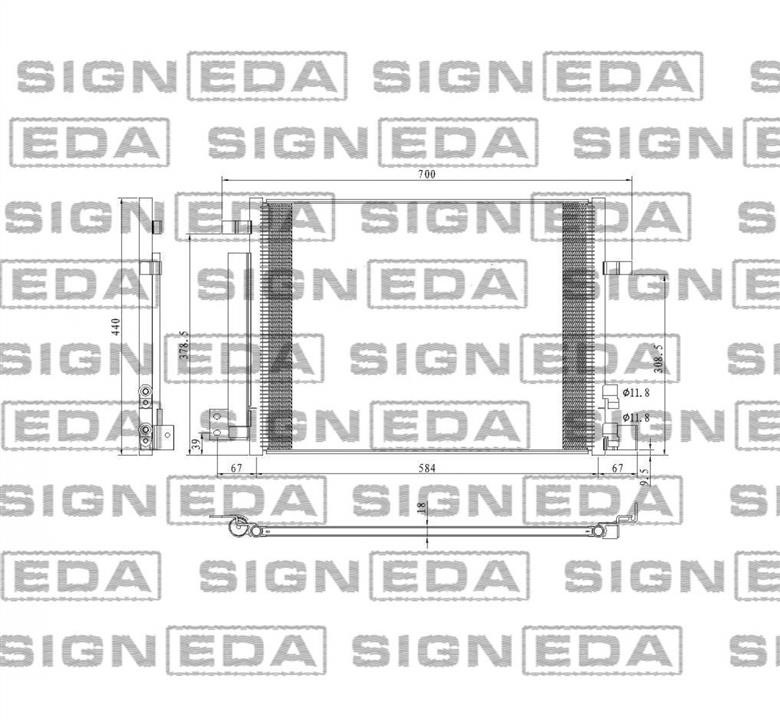 RC4222 Signeda Радиатор кондиционера (Конденсатор)