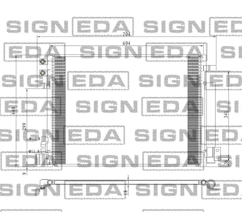 RC4224 Signeda Радиатор кондиционера (Конденсатор)