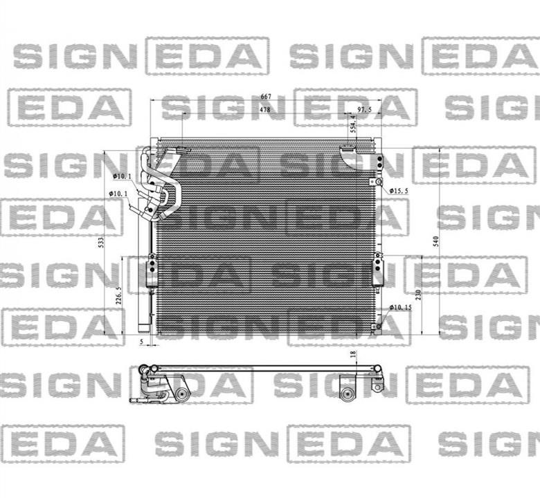 RC4284 Signeda Радиатор кондиционера (Конденсатор)