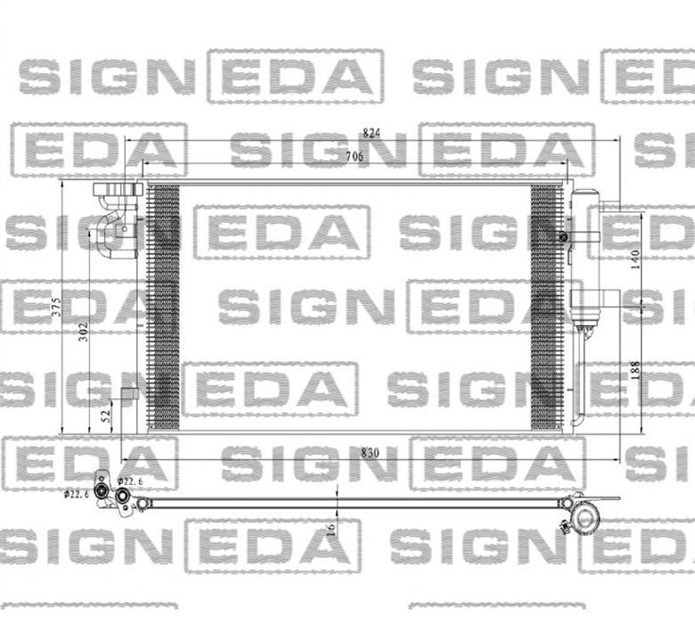 Конденсер кондиционера Ford Focus (Форд Фокус): RC940764 Signeda Радиатор кондиционера (Конденсатор)