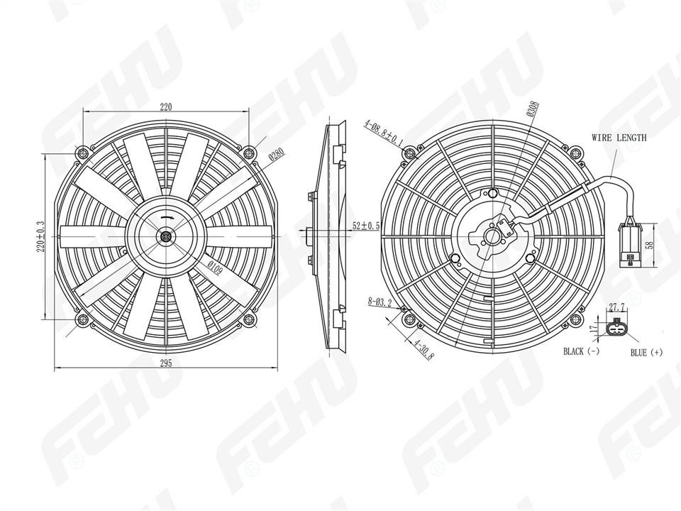 Fehu FFA1023 Вентилятор радіатора кондиціонеру FFA1023: Купити в Україні - Добра ціна на EXIST.UA!