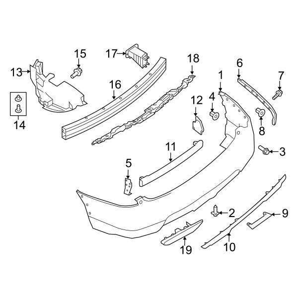 Кронштейн бампера заднего Nissan 85220-4BA1A