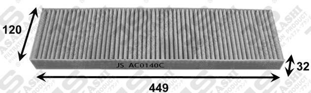 JS Asakashi AC0140C Фільтр салону з активованим вугіллям AC0140C: Купити в Україні - Добра ціна на EXIST.UA!