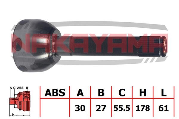 Nakayama NJ654NY Шарнір рівних кутових швидкостей (ШРУС), зовнішній, комплект NJ654NY: Купити в Україні - Добра ціна на EXIST.UA!