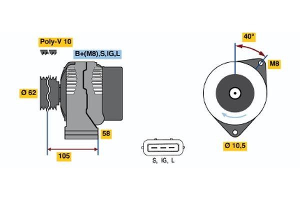 Генератор Bosch 0 123 525 500