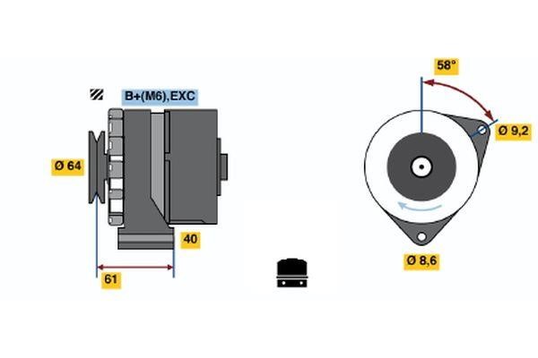 Bosch 0 986 031 931 Генератор 0986031931: Приваблива ціна - Купити в Україні на EXIST.UA!