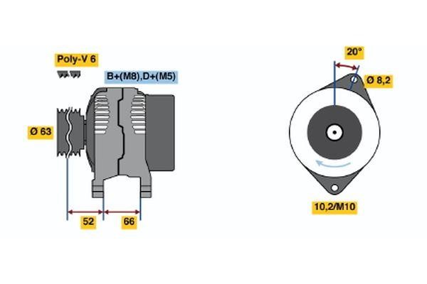 Bosch 0 986 038 811 Генератор 0986038811: Купити в Україні - Добра ціна на EXIST.UA!