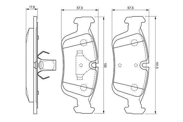 Bosch 0 986 424 483 Гальмівні колодки, комплект 0986424483: Купити в Україні - Добра ціна на EXIST.UA!