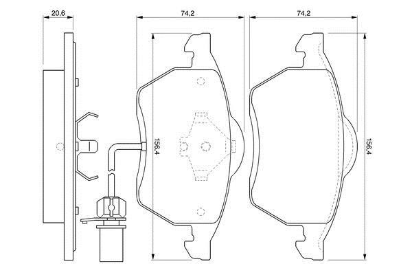 0986424633 Bosch Тормозные колодки дисковые, комплект