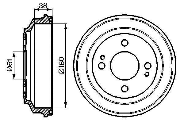 Bosch 0 986 477 063 Барабан гальмівний задній 0986477063: Купити в Україні - Добра ціна на EXIST.UA!