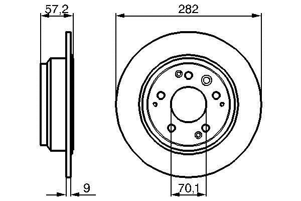 Bosch 0 986 479 017 Диск гальмівний задній невентильований 0986479017: Приваблива ціна - Купити в Україні на EXIST.UA!