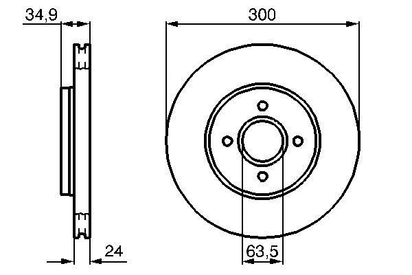 Bosch 0 986 479 048 Тормозной диск передний вентилируемый 0986479048: Отличная цена - Купить в Украине на EXIST.UA! 0986479048 Bosch Тормозной диск передний вентилируемый