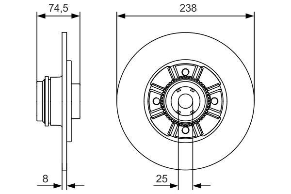 Bosch 0 986 479 A48 Диск гальмівний задній невентильований 0986479A48: Купити в Україні - Добра ціна на EXIST.UA!