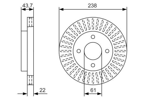 Bosch 0 986 479 A87 Диск гальмівний передній вентильований 0986479A87: Приваблива ціна - Купити в Україні на EXIST.UA! 0986479A87 Bosch Диск гальмівний передній вентильований