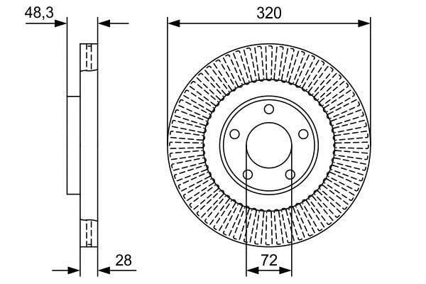 0986479W04 Bosch Диск тормозной