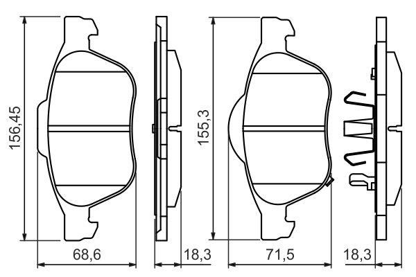 0986494485 Bosch Гальмівні колодки, комплект