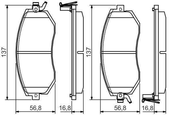 0986495125 Bosch Тормозные колодки дисковые, комплект