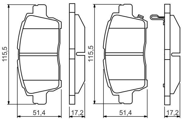 Комплект тормозных колодок Toyota Celica (Тойота Селика): 0986495242 Bosch Тормозные колодки дисковые, комплект