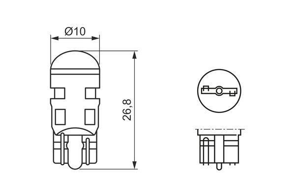 Bosch Лампа светодиодная T10 (W5W) 12В – цена 528 UAH