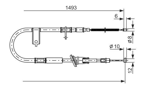 Bosch Трос ручника, левый – цена 909 UAH