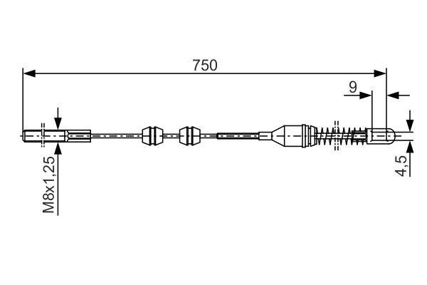 1987477140 Bosch Трос ручника, левый