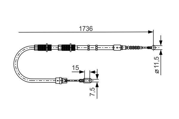 Bosch Трос ручного гальма – ціна 1164 UAH