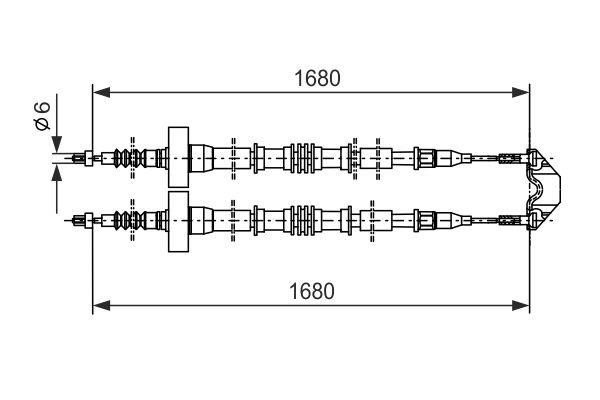 Bosch 1 987 477 528 Трос ручного гальма 1987477528: Приваблива ціна - Купити в Україні на EXIST.UA! 1987477528 Bosch Трос ручного гальма
