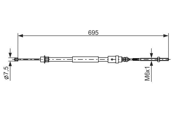 Bosch Трос ручника, левый – цена 561 UAH