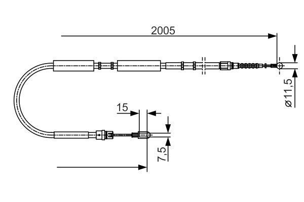 Bosch Трос ручника, правый – цена 1005 UAH