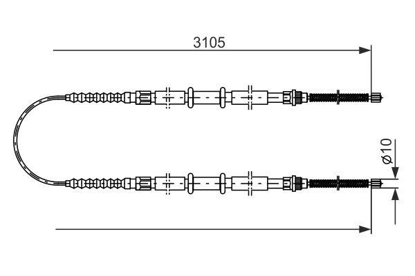 Bosch Трос ручного гальма – ціна 1299 UAH