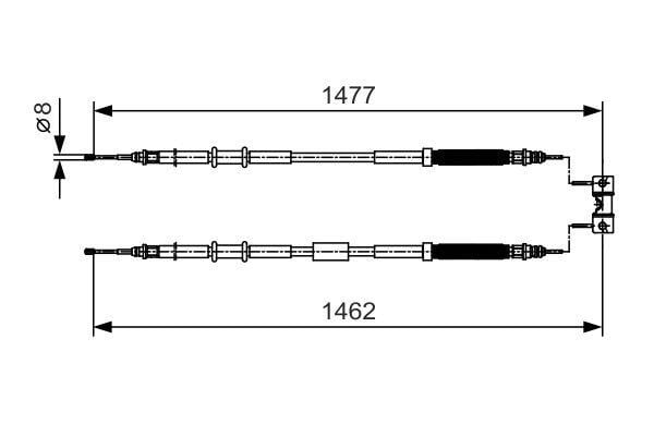 Bosch 1 987 482 037 Трос ручного гальма 1987482037: Приваблива ціна - Купити в Україні на EXIST.UA! 1987482037 Bosch Трос ручного гальма