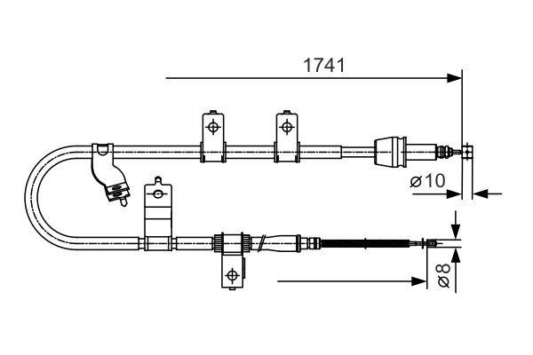 1987482076 Bosch Трос ручника, левый