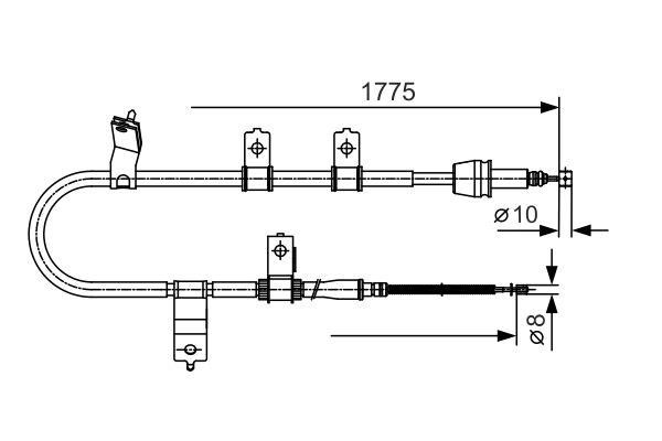 1987482077 Bosch Трос ручника, правый
