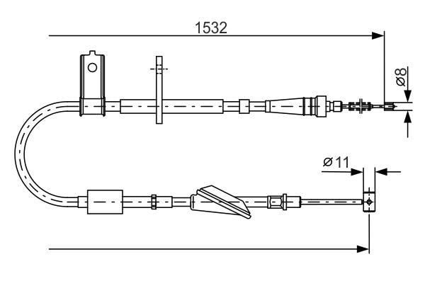 Трос стояночного тормоза Сузуки: 1987482093 Bosch Трос ручника
