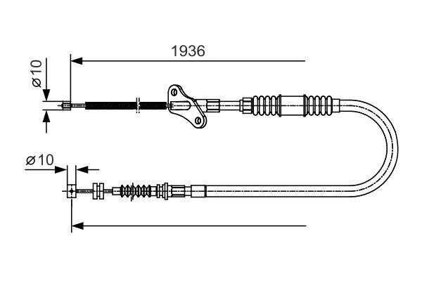 1987482111 Bosch Трос ручника, левый