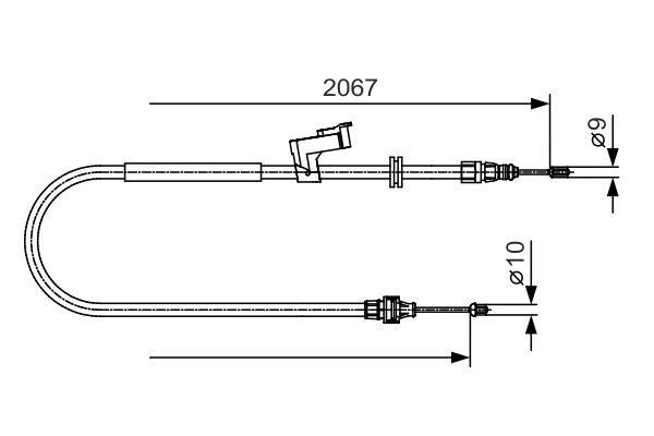 Тросик ручника Ford S-Max (Форд Эс-Макс): 1987482134 Bosch Трос ручника