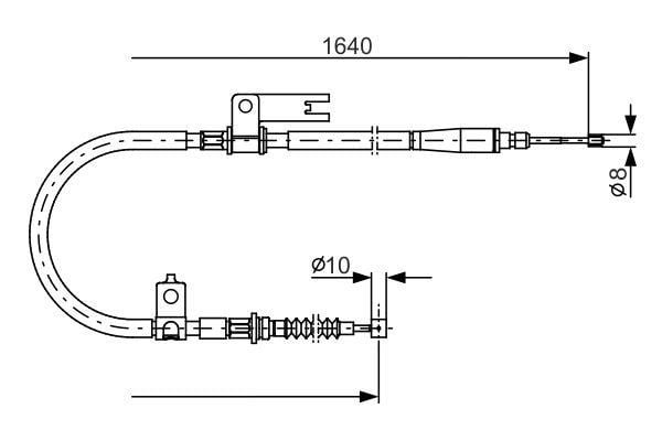 Тросик ручного тормоза Мазда: 1987482154 Bosch Трос ручника, левый